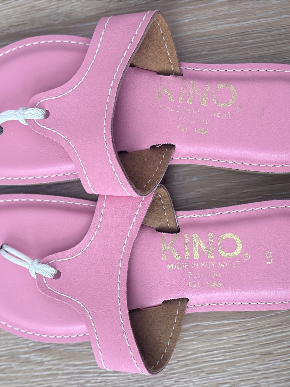 Kino Pink Leather Toe-Loop Slide Sandals for Women